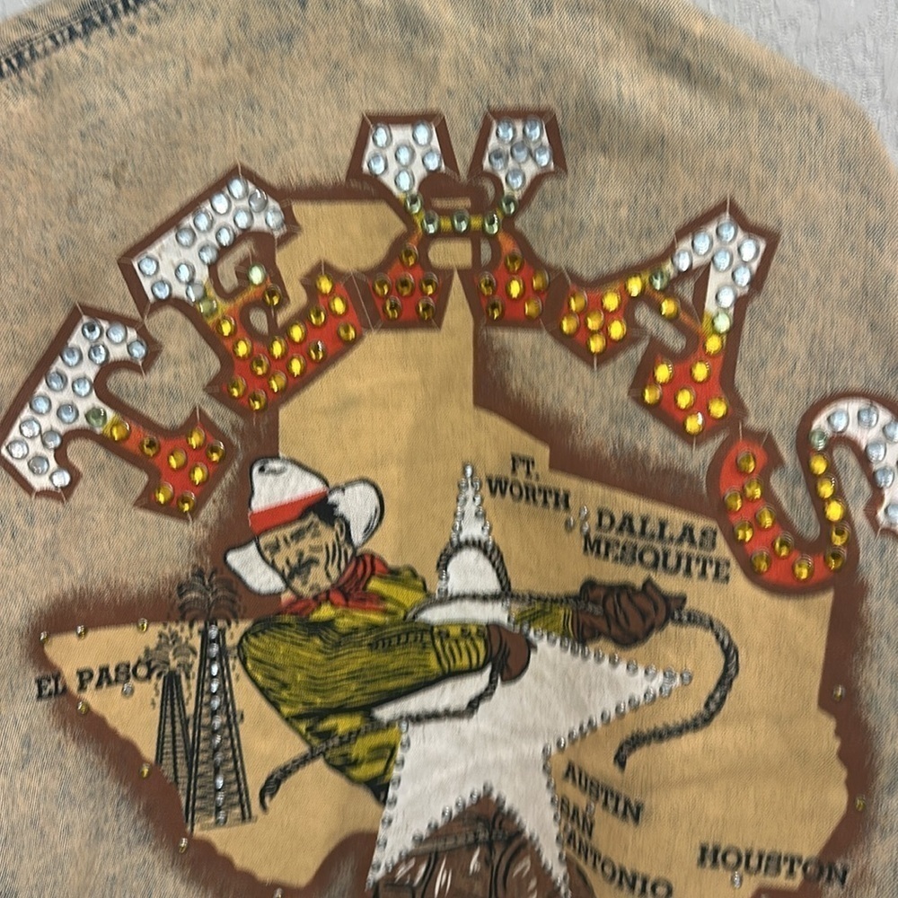 Hand made Texas theme vintage denim jacket size XL - Picture 8 of 11